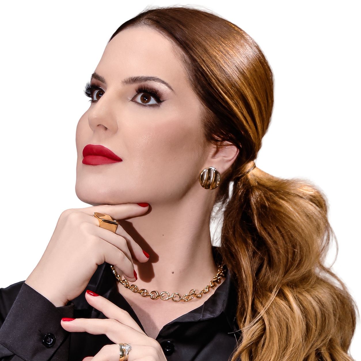 Retrato da Dra. Natália Mariano, de blusa preta